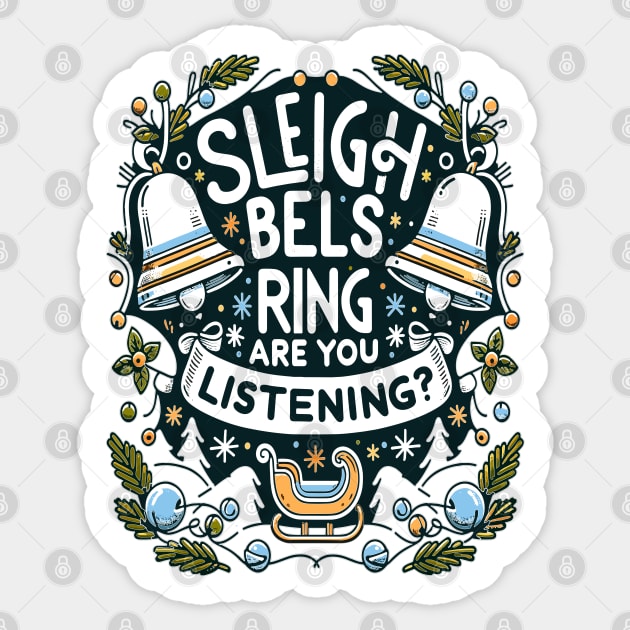 Sleigh Bells, Festive Melody Sticker by maknatess